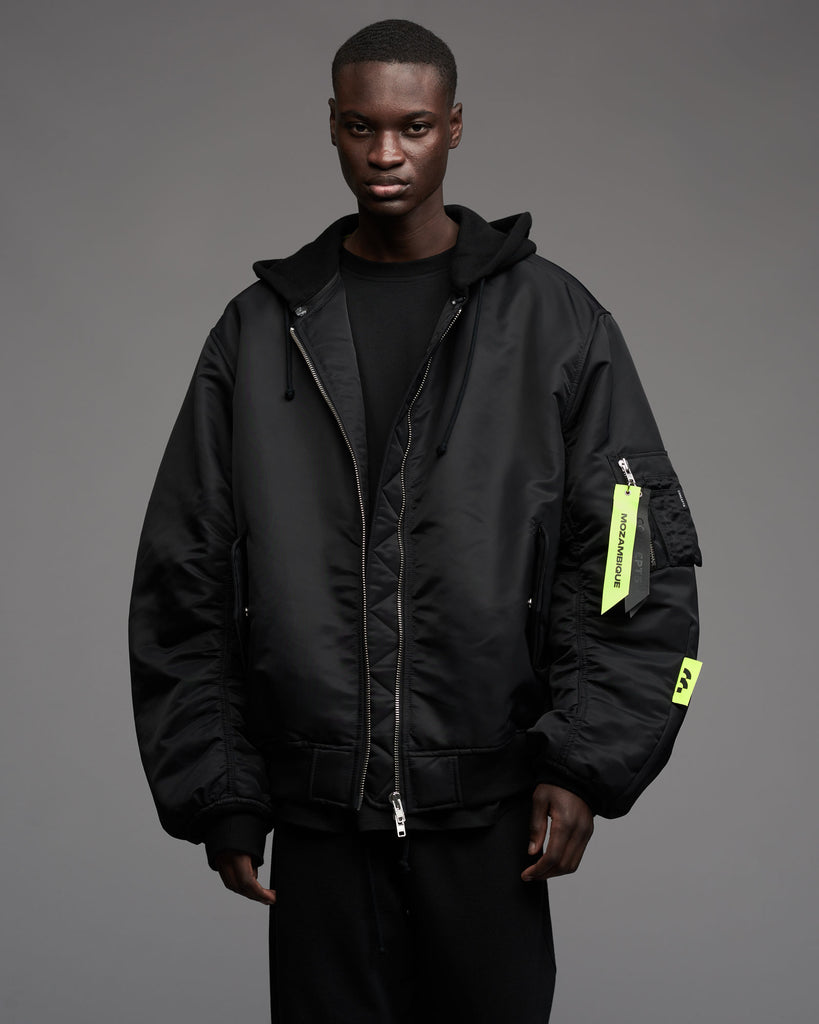 OVERSIZE HOODED BOMBER BLACK